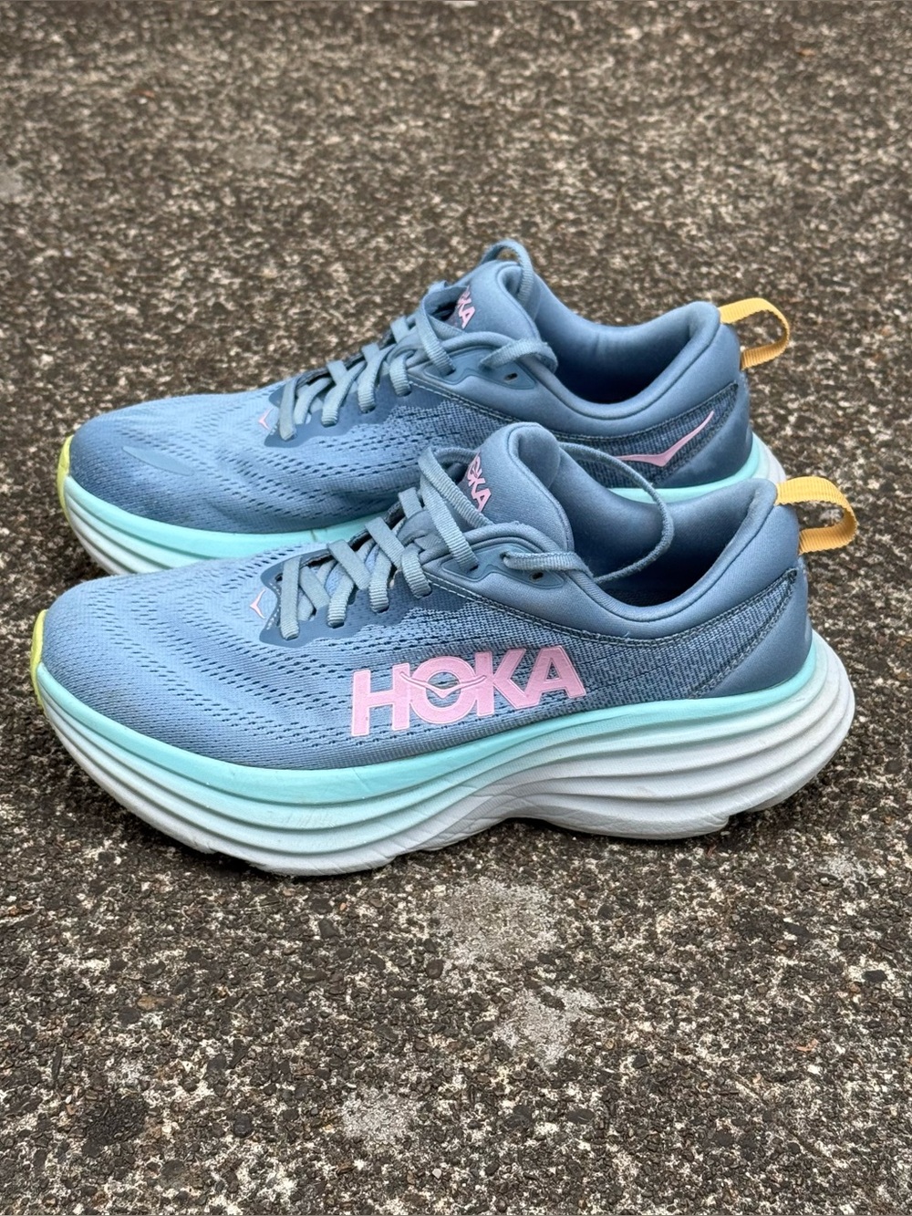 Hoka Women's Sky Blue and Pink Performance Running Shoes